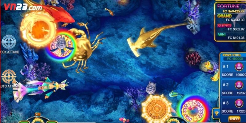 Người chơi thay đổi vũ khí thông minh trong bàn bắn cá